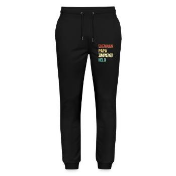Zimmerer Papa - Stanley/Stella Unisex Bio Jogginghose Mover  - Schwarz - Vorne - Marisol (170cm) & Nik (191cm)