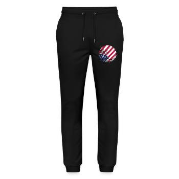 Patriotic Tennis Ball American Flag Sports Fan Gif - Stanley/Stella Mover Unisex Organic Jogging Trousers - black - Front - Marisol (170cm) & Nik (191cm)