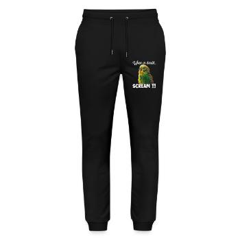 Kreative Geschenke Vogelfreunde Wellensittich  - Stanley/Stella Unisex Bio Jogginghose Mover  - Schwarz - Vorne - Marisol (170cm) & Nik (191cm)