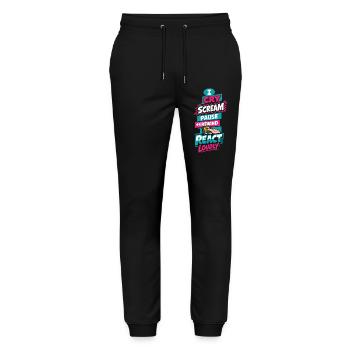 Anime-fangirl Schreit Anime-reaktion - Stanley/Stella Unisex Bio Jogginghose Mover  - Schwarz - Vorne - Marisol (170cm) & Nik (191cm)