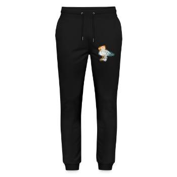 Zentangle Gull - Stanley/Stella Mover Unisex Organic Jogging Trousers - black - Front - Marisol (170cm) & Nik (191cm)