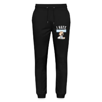 I Hate Mornings | Funny morning grouch design - Stanley/Stella Mover Unisex Organic Jogging Trousers - black - Front - Marisol (170cm) & Nik (191cm)