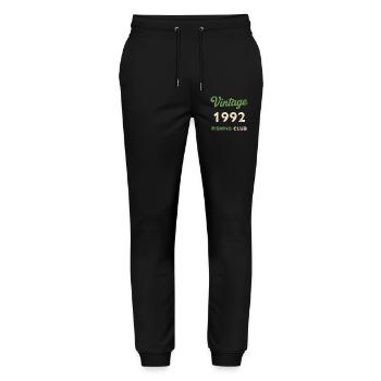Vintage 1992 – Fishing Club Retro Birth Year - Stanley/Stella Mover Unisex Organic Jogging Trousers - black - Front - Marisol (170cm) & Nik (191cm)