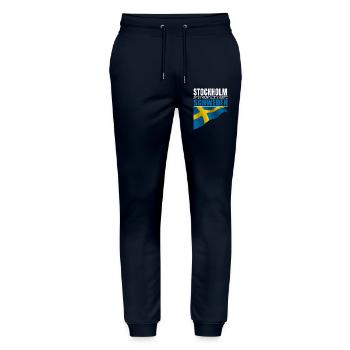 Stockholm - Stanley/Stella Mover Unisex Organic Jogging Trousers - navy - Front - Marisol (170cm) & Nik (191cm)