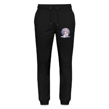 Kleines Einhorn im Meditationsmantel - Stanley/Stella Unisex Bio Jogginghose Mover  - Schwarz - Vorne - Marisol (170cm) & Nik (191cm)