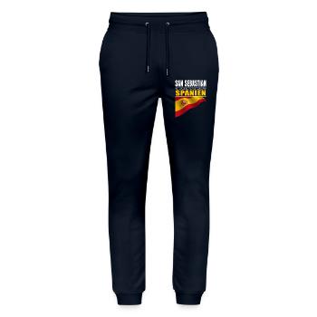 San Sebastian - Stanley/Stella Mover Unisex Organic Jogging Trousers - navy - Front - Marisol (170cm) & Nik (191cm)