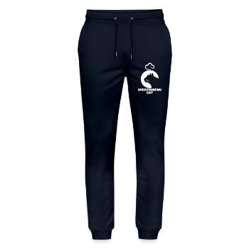 Nachdenkliche Katze - Stanley/Stella Unisex Bio Jogginghose Mover  - Navy - Vorne - Marisol (170cm) & Nik (191cm)