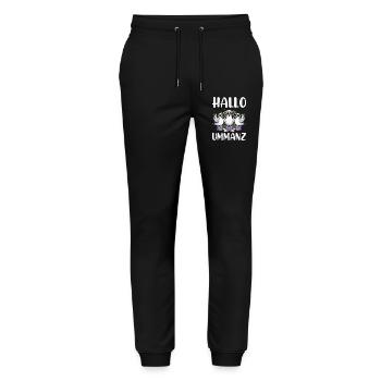 Ostsee Insel UMMANZ HALLO UMMANZ Lustiges - Stanley/Stella Unisex Bio Jogginghose Mover  - Schwarz - Vorne - Marisol (170cm) & Nik (191cm)
