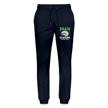 Brain Restart Please Wait - Stanley/Stella Mover Unisex Organic Jogging Trousers - navy - Front - Marisol (170cm) & Nik (191cm)