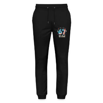 US Flag 67 Memes Six Seven - Stanley/Stella Unisex Bio Jogginghose Mover  - Schwarz - Vorne - Marisol (170cm) & Nik (191cm)