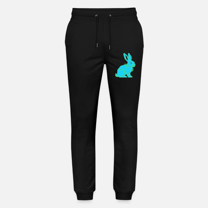 Geometric Bunny Low Poly Modern - Pantalon de jogging bio MOVER Stanley/Stella unisexe - noir