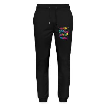 Carnaval Carnaval Mon costume est dans la buanderie - Pantalon de jogging bio MOVER Stanley/Stella unisexe - noir - Devant - Marisol (170cm) & Nik (191cm)