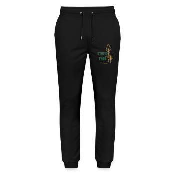 Stupid Tree Funny Disc Golfer Frisbee Golf - Stanley/Stella Mover Unisex Organic Jogging Trousers - black - Front - Marisol (170cm) & Nik (191cm)