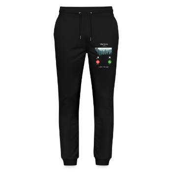 Montana ruft und ich muss eine Retro-Naturreise machen - Stanley/Stella Unisex Bio Jogginghose Mover  - Schwarz - Vorne - Marisol (170cm) & Nik (191cm)