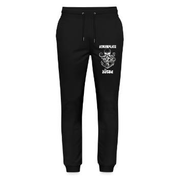Nordsee Urlaub ANKERPLATZ BÜSUM Lustiges - Stanley/Stella Unisex Bio Jogginghose Mover  - Schwarz - Vorne - Marisol (170cm) & Nik (191cm)