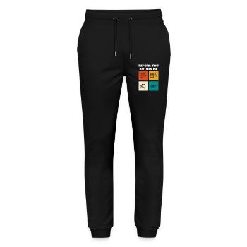 Avant que vous ne me dérangiez – Vérification technique - Pantalon de jogging bio MOVER Stanley/Stella unisexe - noir - Devant - Marisol (170cm) & Nik (191cm)
