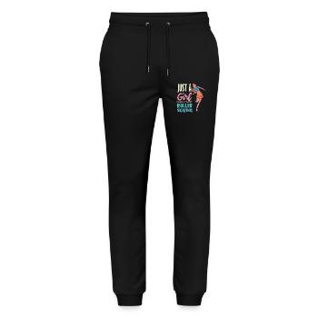 Just a Girl Loves Roller Skating - Stanley/Stella Mover Unisex Organic Jogging Trousers - black - Front - Marisol (170cm) & Nik (191cm)
