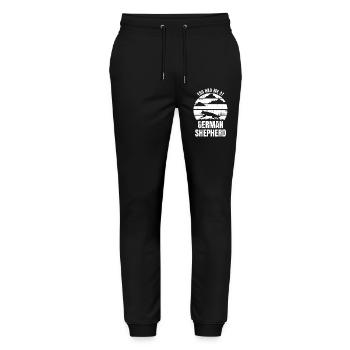 You Had Me At German Shepherd - Stanley/Stella Unisex Bio Jogginghose Mover  - Schwarz - Vorne - Marisol (170cm) & Nik (191cm)