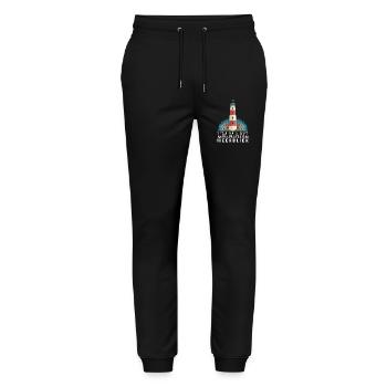 Ostsee Urlaub UMMANZ MEERBLICK Lustiges - Stanley/Stella Unisex Bio Jogginghose Mover  - Schwarz - Vorne - Marisol (170cm) & Nik (191cm)