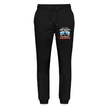 I don't have to do anything – I'm retired - Stanley/Stella Mover Unisex Organic Jogging Trousers - black - Front - Marisol (170cm) & Nik (191cm)