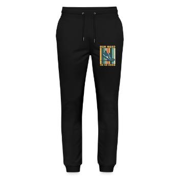 Running Run Hard Or Go Home Marathon Runner - Stanley/Stella Mover Unisex Organic Jogging Trousers - black - Front - Marisol (170cm) & Nik (191cm)
