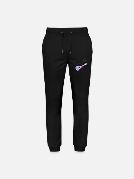 Aquarelle ukulélé hawaïen - Pantalon de jogging bio MOVER Stanley/Stella unisexe - noir