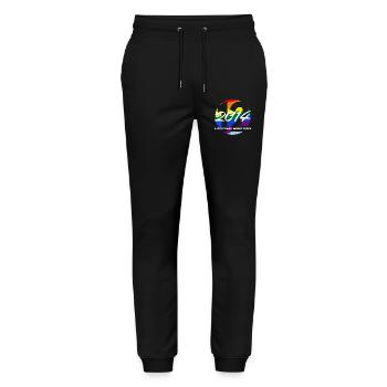 12th Birthday 2014 Boys and Girls Gift - Stanley/Stella Mover Unisex Organic Jogging Trousers - black - Front - Marisol (170cm) & Nik (191cm)