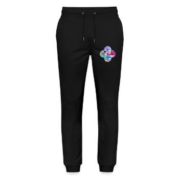 Mosaic Cloud Cross - Stanley/Stella Mover Unisex Organic Jogging Trousers - black - Front - Marisol (170cm) & Nik (191cm)