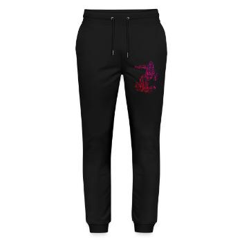 Snowboard Liebe klarer Look für Snowboard - Stanley/Stella Unisex Bio Jogginghose Mover  - Schwarz - Vorne - Marisol (170cm) & Nik (191cm)