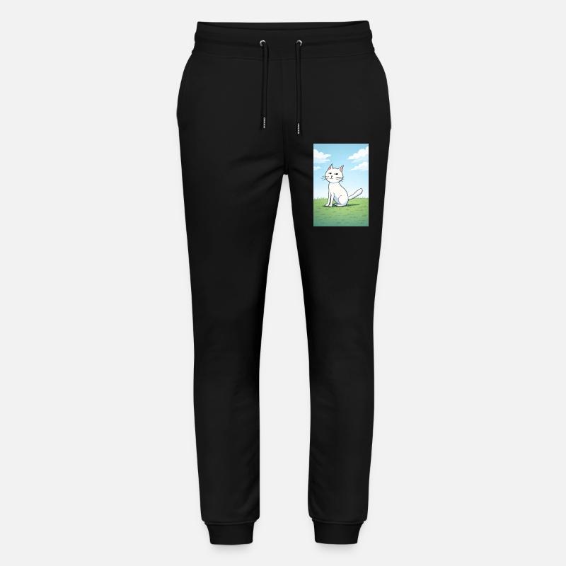 Weiße Katze mit frechen Blick - Stanley/Stella Unisex Bio Jogginghose Mover  - Schwarz