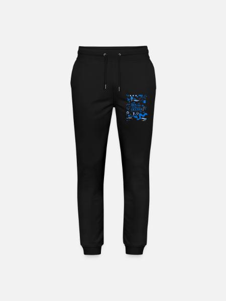 Tiny ripple in a stormy ocean (busy pattern) - Stanley/Stella Mover Unisex Organic Jogging Trousers - black