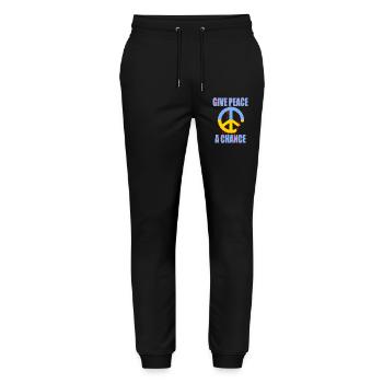 Donnez une chance à la paix – Symbole de paix en Ukraine Art maintenant - Pantalon de jogging bio MOVER Stanley/Stella unisexe - noir - Devant - Marisol (170cm) & Nik (191cm)
