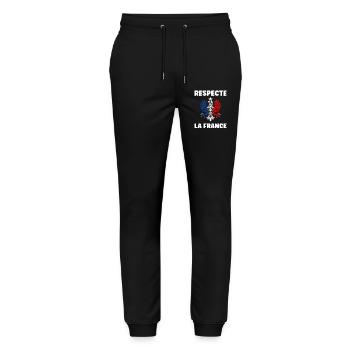 Respect France Tricolor Eagle - Stanley/Stella Mover Unisex Organic Jogging Trousers - black - Front - Marisol (170cm) & Nik (191cm)