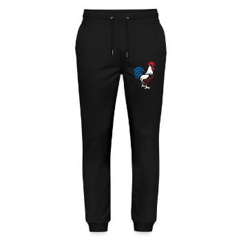 Vibrant blue red rooster - Stanley/Stella Mover Unisex Organic Jogging Trousers - black - Front - Marisol (170cm) & Nik (191cm)