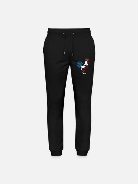 Vibrant blue red rooster - Stanley/Stella Mover Unisex Organic Jogging Trousers - black