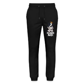 Avant que vous ne demandiez Border Collie Hütehund Collie - Pantalon de jogging bio MOVER Stanley/Stella unisexe - noir - Devant - Marisol (170cm) & Nik (191cm)