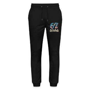 US Flag 67 Memes Six Seven - Stanley/Stella Unisex Bio Jogginghose Mover  - Schwarz - Vorne - Marisol (170cm) & Nik (191cm)
