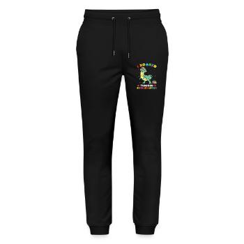  Kindergarten Outfit Dinosaur Costume - Stanley/Stella Mover Unisex Organic Jogging Trousers - black - Front - Marisol (170cm) & Nik (191cm)