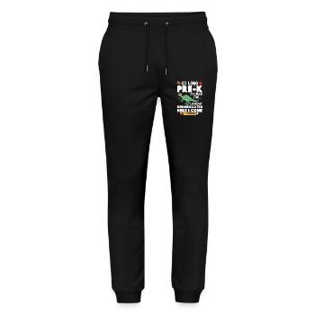  Dinosaur Kindergarten Costume with - Stanley/Stella Mover Unisex Organic Jogging Trousers - black - Front - Marisol (170cm) & Nik (191cm)