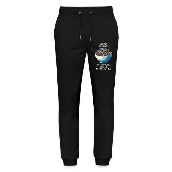 Kabelsalat entwirrt | Kabelmanagement - Stanley/Stella Unisex Bio Jogginghose Mover  - Schwarz - Vorne - Marisol (170cm) & Nik (191cm)