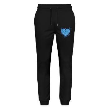 Funny Crochet Heart Yarn Lovers Crochet Hook - Stanley/Stella Mover Unisex Organic Jogging Trousers - black - Front - Marisol (170cm) & Nik (191cm)
