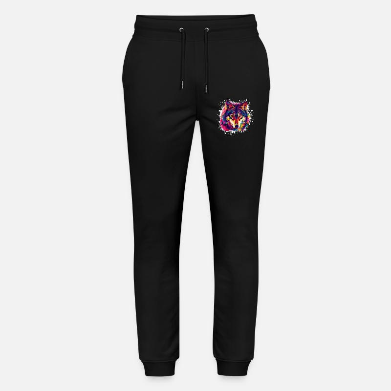 Wolf Tier Animal - Stanley/Stella Unisex Bio Jogginghose Mover - Schwarz