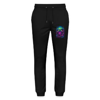 Neon skull in a sea of fog - Stanley/Stella Mover Unisex Organic Jogging Trousers - black - Front - Marisol (170cm) & Nik (191cm)