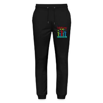 L’appréciation du bénévolat est mon obsession bénévole - Pantalon de jogging bio MOVER Stanley/Stella unisexe - noir - Devant - Marisol (170cm) & Nik (191cm)