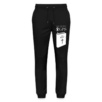 The best navigation system is the Bible (white) - Stanley/Stella Mover Unisex Organic Jogging Trousers - black - Front - Marisol (170cm) & Nik (191cm)