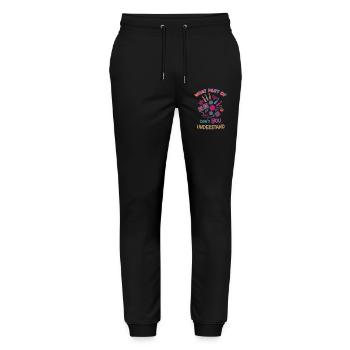 Lustiges Häkeln Was verstehst du nicht - Stanley/Stella Unisex Bio Jogginghose Mover  - Schwarz - Vorne - Marisol (170cm) & Nik (191cm)