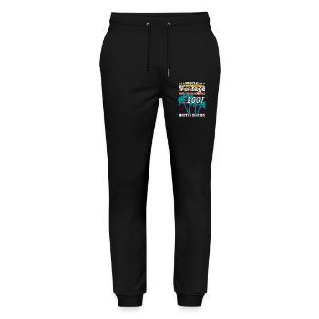 Limited Edition 2001 - Geburtstag - Jahrgang - Stanley/Stella Unisex Bio Jogginghose Mover  - Schwarz - Vorne - Marisol (170cm) & Nik (191cm)