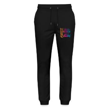 Limited edition - Stanley/Stella Mover Unisex Organic Jogging Trousers - black - Front - Marisol (170cm) & Nik (191cm)