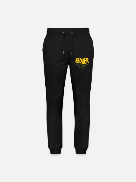 Flower Power Retro Print - Stanley/Stella Mover Unisex Organic Jogging Trousers - black
