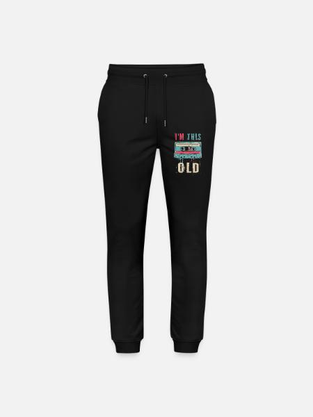 I'm This Old Cassette Tee - Stanley/Stella Mover Unisex Organic Jogging Trousers - black